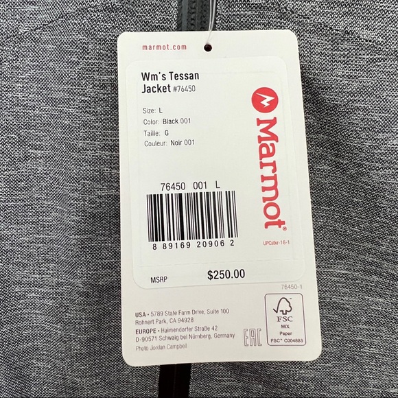 Marmot Tessan Jacket in Black/Gray Womens Size Large - Picture 3 of 3